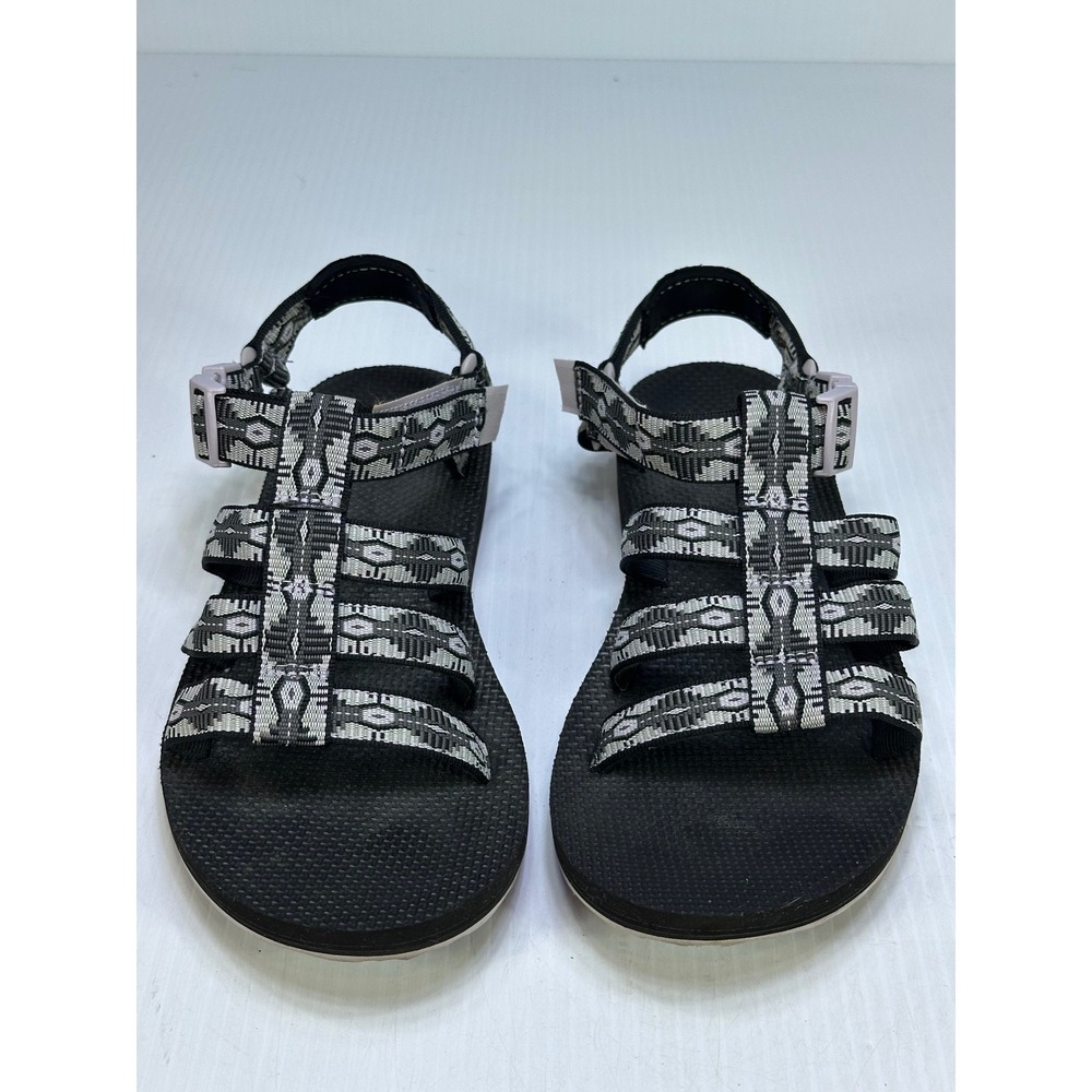 Teva Original Dorado Sandals Black White Geometric Strappy 1106854 Womens 10